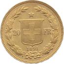20 Franken 1891 B Goldhelvetia aus 900er-Gold – historische Schweizer Goldmünze aus dem Jubiläumsjahr 600 Jahre Eidgenossenschaft, Auflage 100'000 Exemplare.